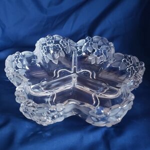 Vintage Mikasa Walther Carmen Crystal Glass Sectional Devided Bowl West Germany